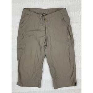 The North Face Womens Capri Pants 8 Tan Khaki Cargo Hiking Outdoor Pockets